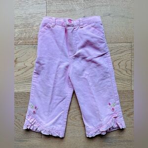 BT Kids Size 12M Pink Embroidered Flower Pants Vintage Girls